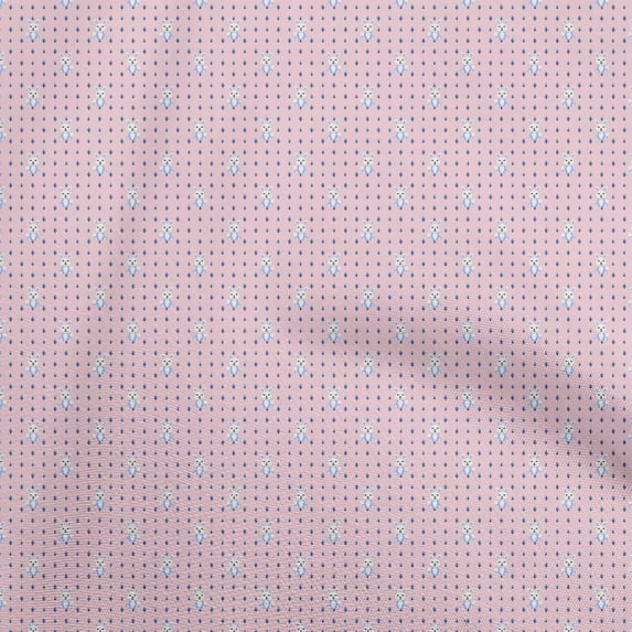 oneOone Polyester Spandex Light Pink Fabric Rabbit Craft Projects Decor Fabric Printed By The Yard 56 Inch Wide