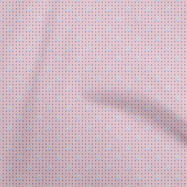 oneOone Polyester Spandex Light Pink Fabric Rabbit Craft Projects Decor Fabric Printed By The Yard 56 Inch Wide