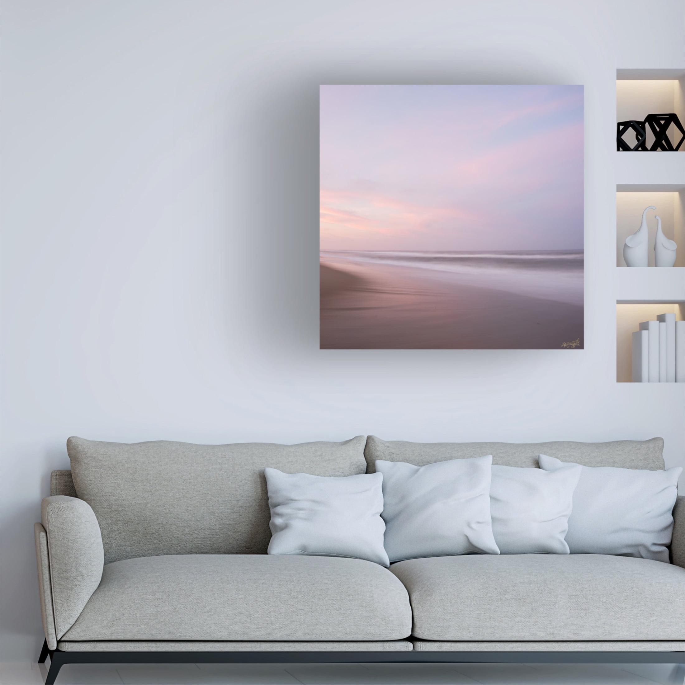 Canvas Wall Art - Life BeautifuLEE 'Ocean Perfection Sunset 2' Wall Art for Living Room, Bedroom, or Office Décor by Trademark Fine Art - 18 x 18 Inches