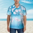 thumbnail image 4 of Pink Cherry Blossoms Hawaiian Shirts For Men, Summer Short-Sleeve Relaxed-Fit Button-Down Shirts Small, 4 of 9