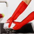 thumbnail image 3 of Typpkmm 1Pair Lengthen Dishwashing Cleaning Silicone Gloves, 3 of 7