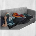 thumbnail image 6 of Whale Soft Flannel Fleece Blanket, Huge Whale Under the Sea and a Fishing Sailor in Big Ocean Image Print, Cozy Plush for Indoor and Outdoor Use, 60" x 80", Blue Dark Blue and White, by Ambesonne, 6 of 6