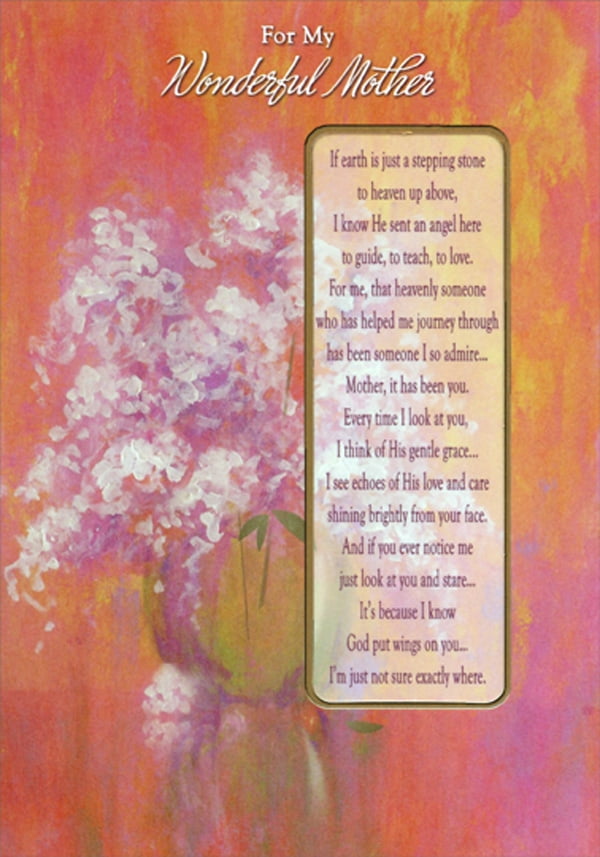 Designer Greetings Earth is Just a Stepping Stone Religious / Inspirational Birthday Card for Mother with Detachable Bookmark