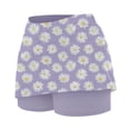 thumbnail image 6 of FASHOFT Tennis Skirt For Women Floral Printed Double Layer Skort With Pockets Elastic For Fitness And Casual Sports Wear Womens Athletic Skirts Purple, 6 of 7