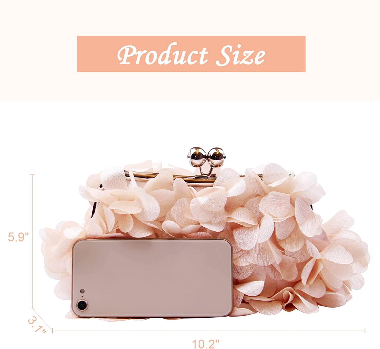 YOUI-GIFTS Womens Evening Clutches Floral Evening Handbag Ladies Wedding Party Chain Strap Shoulder Bag Purse