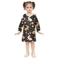 thumbnail image 2 of Girls' long-sleeved dress Cute Rabbit and Plants Girls' A-line dress with ribbed cuffs Soft and comfortable, 2 of 6