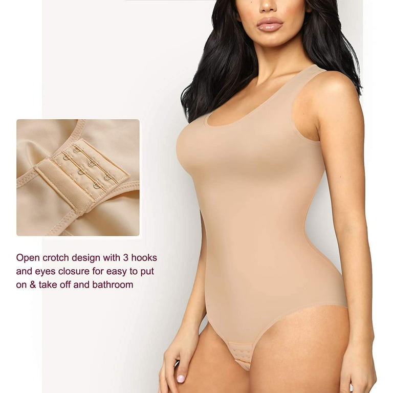 Gotoly Women Bodysuit Shapewear Tummy Control Jumpsuits Tops Sleeveless  Camisole Body Shaper with Built-in Bra (Beige - ShopStyle