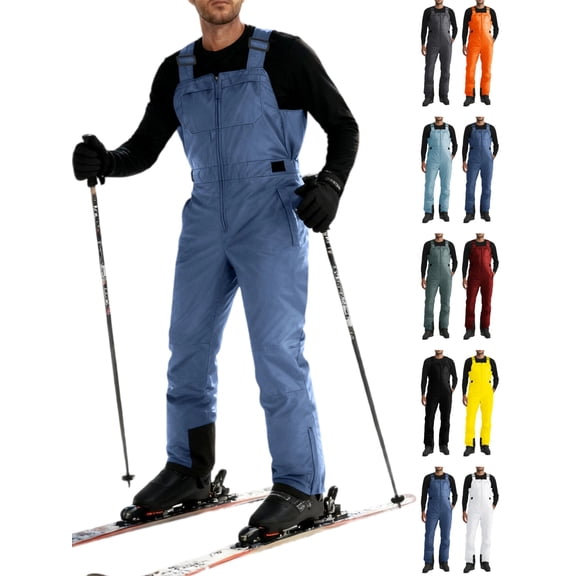 YgkuHd Men's Ski Bib Pants Waterproof Windproof Insulated One Piece Snowboard Overalls with Adjustable Shoulder Straps for Winter Outdoor Sports Camping Hiking Daily Commute Casual Wear