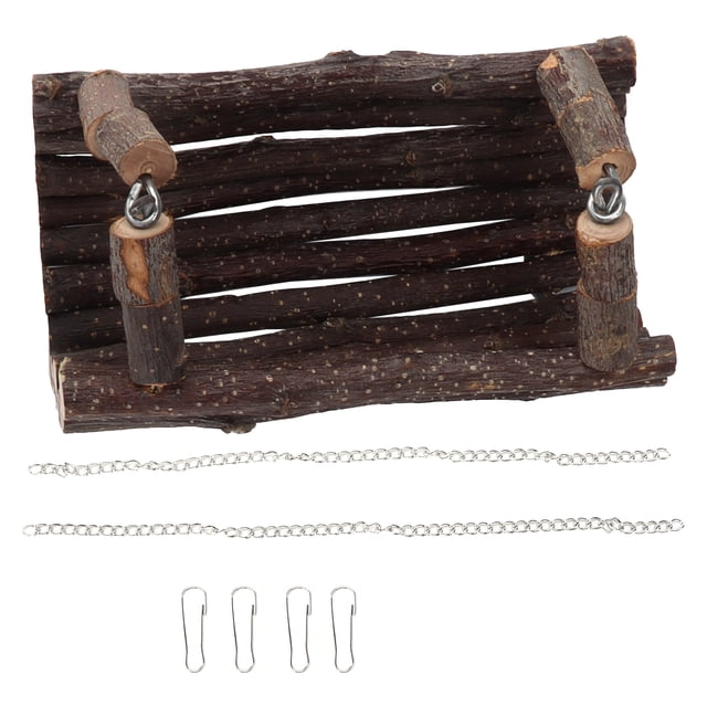 Hamaca tipo túnel para mascotas, hamaca colgante de madera de manzano natural para hámster, juguete masticable para animales pequeños.