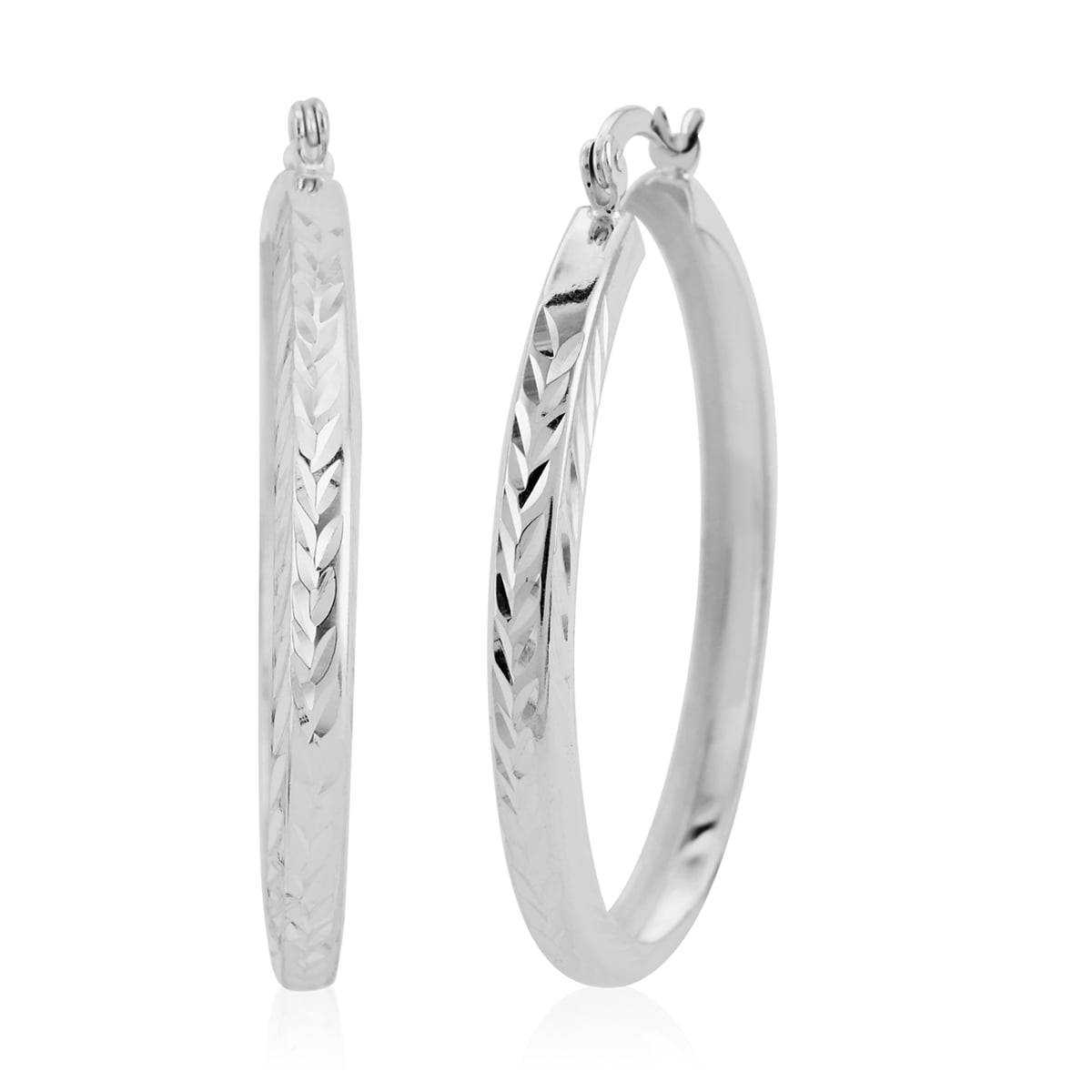 Shop LC 925 Sterling Silver Hoops Hoop Earrings Gifts Jewelry