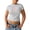White-4, variant on Women Korean Style Printed Round Neck Short Sleeve T Shirt Versatile and Slim Fit Cropped Shirt Vintage Tops