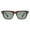 Tortoise (Green), variant on Square Rectangular Sunglasses Designer Horn Rim Unisex Shades UV400 Gray Stripes