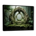 thumbnail image 2 of Designart "Tribal Jungle Odyssey Green Portal I" Landscapes Framed Wall Art - Traditional Green Surrealism Landscape Entryway Framed Wall Art, 2 of 6