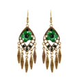 thumbnail image 1 of Moda Bohemia Pendientes Colgantes Flor Borla Larga Ganchos para oreja Pernos Prisioneros Joyería Verde, 1 of 6