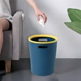 thumbnail image 6 of Harlier Small Trash Can Plastic Wastebasket, 1.5 Gallon Round Garbage Container Bin with Handles for Bathroom, Bedroom, Kitchen, College Dorm, Office, Craft Room - Blue, 6 of 6