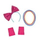 thumbnail image 5 of Diadema con lazo de encaje neón para mujer, disfraz decorativo de los años 80 para juegos de rol navideños., 5 of 9