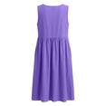 thumbnail image 6 of WRKEKC Casual Dresses for Women Solid Crew Neck Sleeveless Linen Cotton Pockets Midi Versatile Casual Wear Chic, 6 of 9