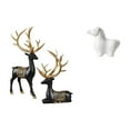 thumbnail image 1 of Escultura de resina de alce reno y estatua de caballo de , colección de figuras decorativas de animales para mesa, armario, sala de estar, of, 1 of 8