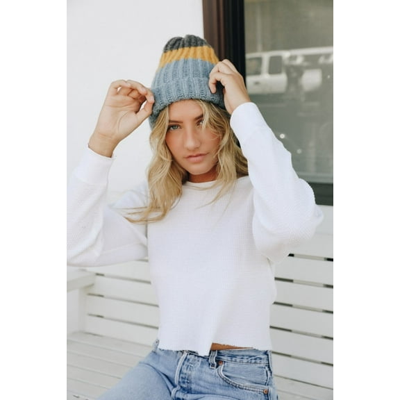 Color Block Knit Beanie