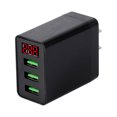 thumbnail image 4 of Cargador USB portátil de 3 puertos Pantalla digital Adaptador inteligente Enchufe de EE. UU. (Negro) Tmvgtek 3qr5bv5dx7yb3yc1D01, 4 of 6