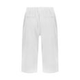 thumbnail image 6 of vigerkar Linen Bermuda Shorts for Women Knee Length Casual Summer Linen Capri Pants Lightweight Beach Shorts with Pockets White, S, 6 of 6