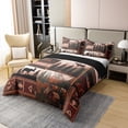 thumbnail image 3 of Cabin Hunting Deer Moose 100% Cotton Duvet Cover Queen Teens Adult,Patchwork Animal Bedding Set,Rustic Farmhouse Bed Set,Woodland Wildlife Quilt Cover 3 pcs Breathable（No Comforter）, 3 of 6