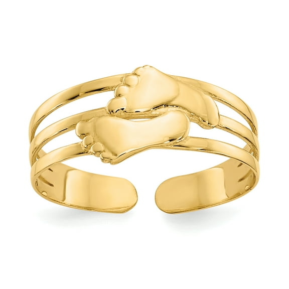 Primal Gold 14 Karat Yellow Gold Bare Feet Toe Ring