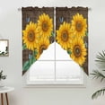 thumbnail image 3 of Vintage Sunflower Swag Valances for Windows 2 Pack Yellow Floral Butterfly Farm Wood Grain Swag Kitchen Curtains 63 Inches Long Rod Pocket Short Window Treatment for Kitchen Bathroom 36"x63", 3 of 9