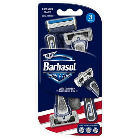 Barbasol Ultra 6 Premium Disposable Razor, 3 Count