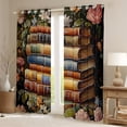 thumbnail image 2 of Manfei Western Books Teens Blackout Curtains Set of 2 (52x84 Each), Romantic Pink Rose Flower Window Curtains, Oil Printing Artwork Curtains and Drapes, Curtains and Drapes Decor, 2 of 6