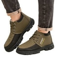 thumbnail image 3 of HBFAGFB Winter Boots for Men Warm Plush Comfortable Flat and Soft Sole Lace-Up Snow Shoes Coffee Size 44, 3 of 8