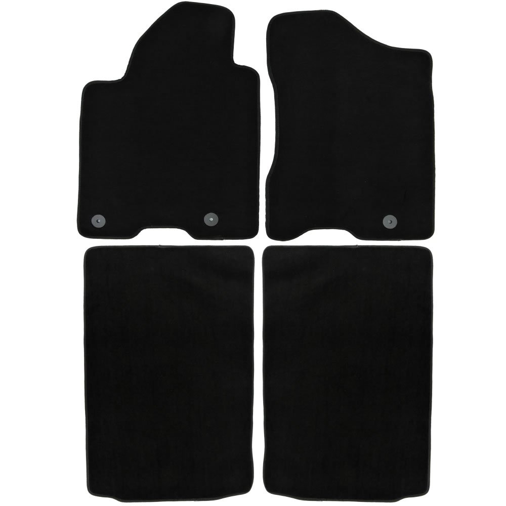 UAA Customfit Black Carpet Truck Floor Mats Set for Nissan Titan 2008