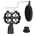 thumbnail image 2 of Microphone Shock Mount -vibration Mic Holder Stand with Pop Filter Universal Screw Adapter for Diameter 2cm-4cm Thin Condenser Microphone, 2 of 7