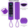 thumbnail image 2 of [2 Pack] Firestick Remote Cover Case Compatible with Firetv Stick (3rd Gen) Voice Remote, Anti Slip Silicone Sleeve with Wrist Strap (Rose& Purple), 2 of 7