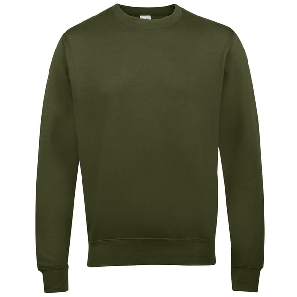 Awdis - Sudadera lisa con cuello redondo Unisex (Verde Oliva)