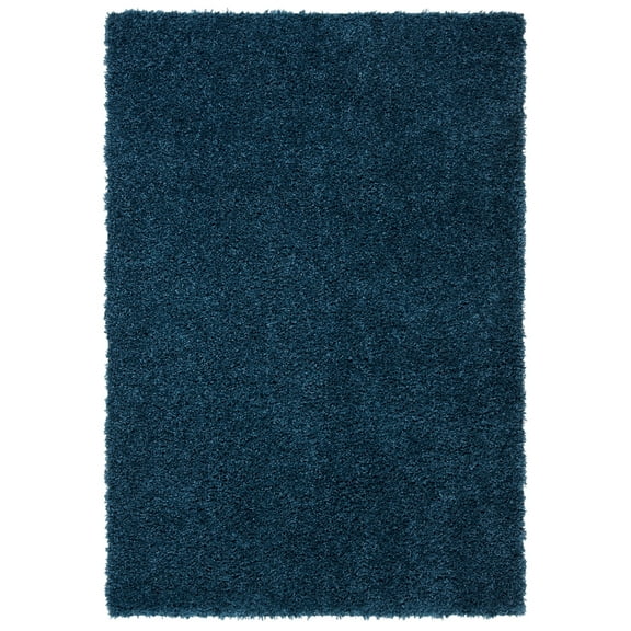SAFAVIEH August Sophia Solid Plush Shag Area Rug, Navy, 4' x 6'
