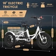 thumbnail image 4 of Lilypelle Electric Ride on tricycle for Kids , 6/9/12Mph Three Max Speed 250W Power trike w/ 24V 10.4Ah Battery, Headlights & Horn, Large Rear Basket ,2 sets of DIY stickers,16"x3" Wheel,30Miles, 4 of 7