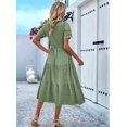 thumbnail image 6 of Osfvolr Women'S Spring Summer Solid Color Elegant Dresses Crewneck Cut Out Maxi Dress Fruit Green M, 6 of 8