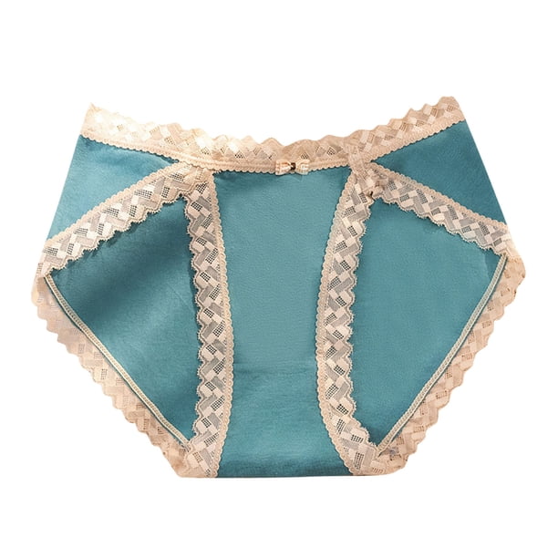 Gibobby Calzoncillos para mujer alicrados Bikini de algodón Bragas transpirables para mujer Ropa interior cómoda sin costuras(Azul celeste,XL)