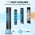 thumbnail image 3 of MaxKare 40" Evaporative Air Cooler, Air Circulation 3 Mode 12H Timer, Oscillating Tower Fan for Large Room, Black, 3 of 9