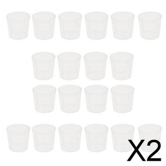 BELOVING 2x20pcs 20ml Plastic Mini Lab Cylinder Measuring Cup with Scale for Reptile