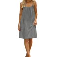 thumbnail image 6 of Women's Spaghetti Strap Backless Loose Loungewear Dress Grey XXL, 6 of 7