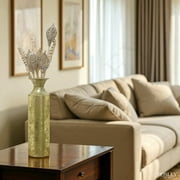 Hosley Plain 16 inch High, Decorative Gold Metal High Floor Vase