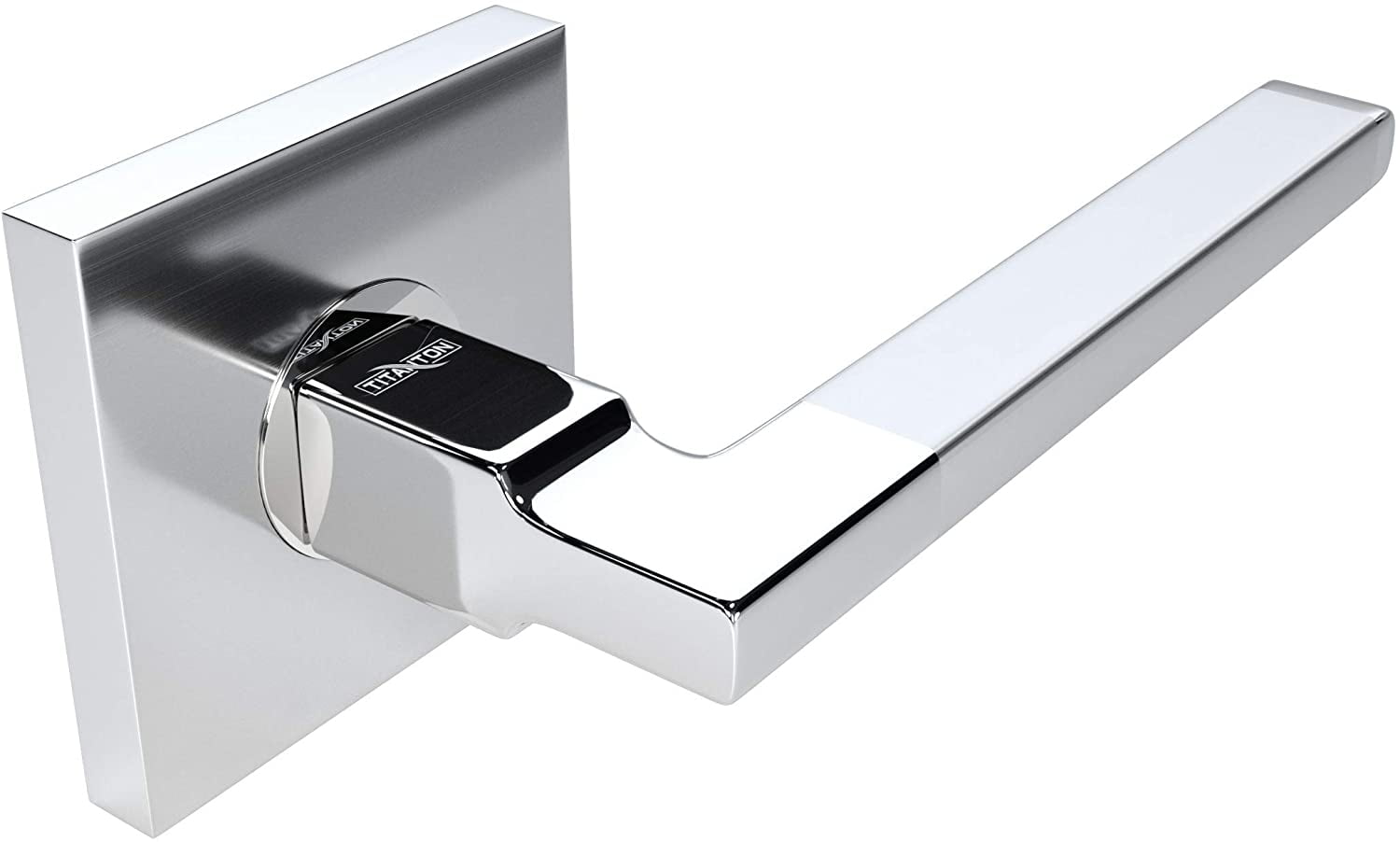 TITANTON 1713 - Inactive Door Handle Door Lever in Satin Chrome - Polished Chrome Finish - Dummy Right