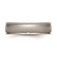thumbnail image 2 of Ladies or Mens Titanium Ridged Edge 6mm Satin Wedding Band Ring, 2 of 4