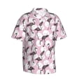 thumbnail image 2 of Fotbe Pineapple Flamingo Hawaiian Shirt for Men Unisex Summer Beach Casual Short Sleeve Cotton Linen Button Down Shirts-3X-Large, 2 of 9