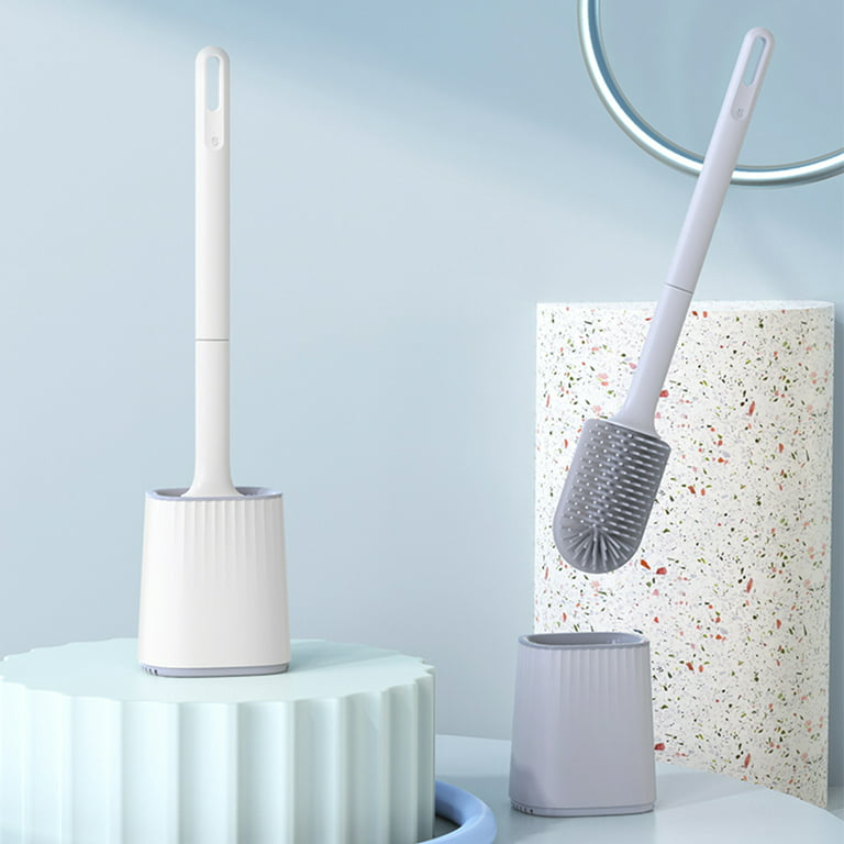 Lefree Silicone Toilet Brush,Household Toilet Bowl Brush and Holder  Set,Toilet Cleaner Brush,Wall Mounted Toilet Scrubber Without Drilling