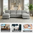 thumbnail image 2 of Bonzy Home Modular Sectional Sofa Couches for Living Room U-Shaped Sofa with Ottoman Gray, 2 of 8
