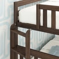 thumbnail image 5 of Max & Lily Solid Wood Twin over Twin Bunk Bed with Ladder on End For Kids, Walnut, 5 of 12