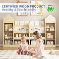 thumbnail image 2 of Glavbiku Natural Kids Wood Bookshelf & Toy Organizer,6 Compartment,2 Basket,Multi-Shelf Storage Unit, 2 of 10